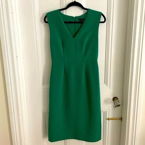 Emerald green knee/tea length Ann Taylor dress size 2